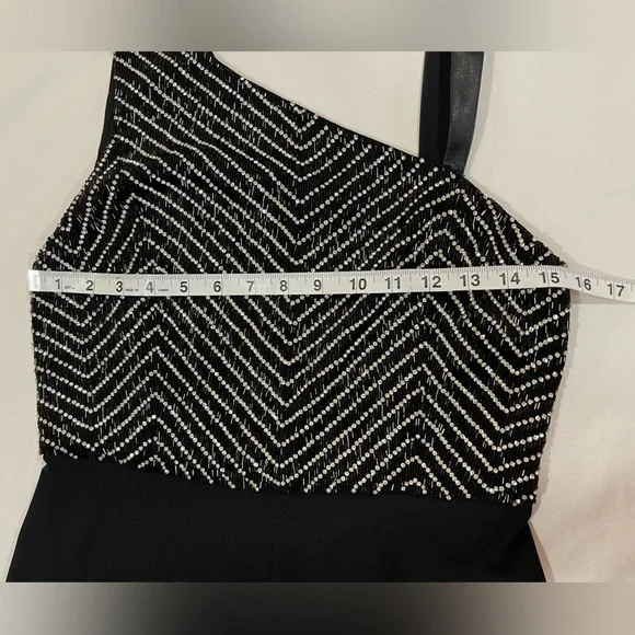 Alice + Olivia | Lina Leather Trimmed Embellished Wide Leg Jumpsuit | 6 - Picture 8 of 16